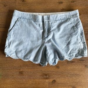 Light blue scalloped women’s shorts